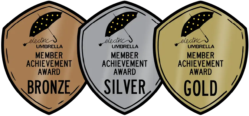 Bronze, Silver, Gold Member Award Shields